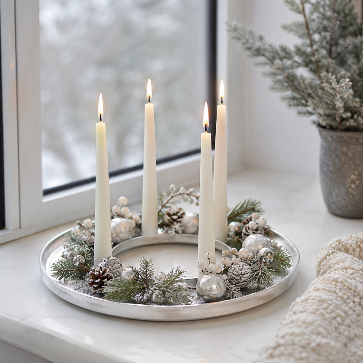 riffelmacher-adventskranz-ring-24131-silber-40-cm-kerzenkranz image 3