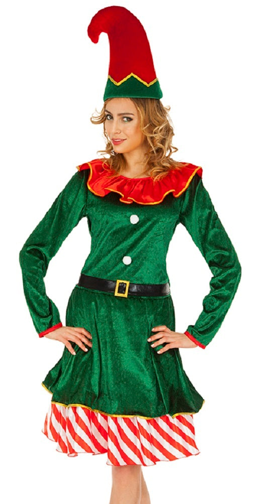 das-kost-mland-damen-weihnachtselfe-leprechaun-kost-m-gr-n-rot image 2