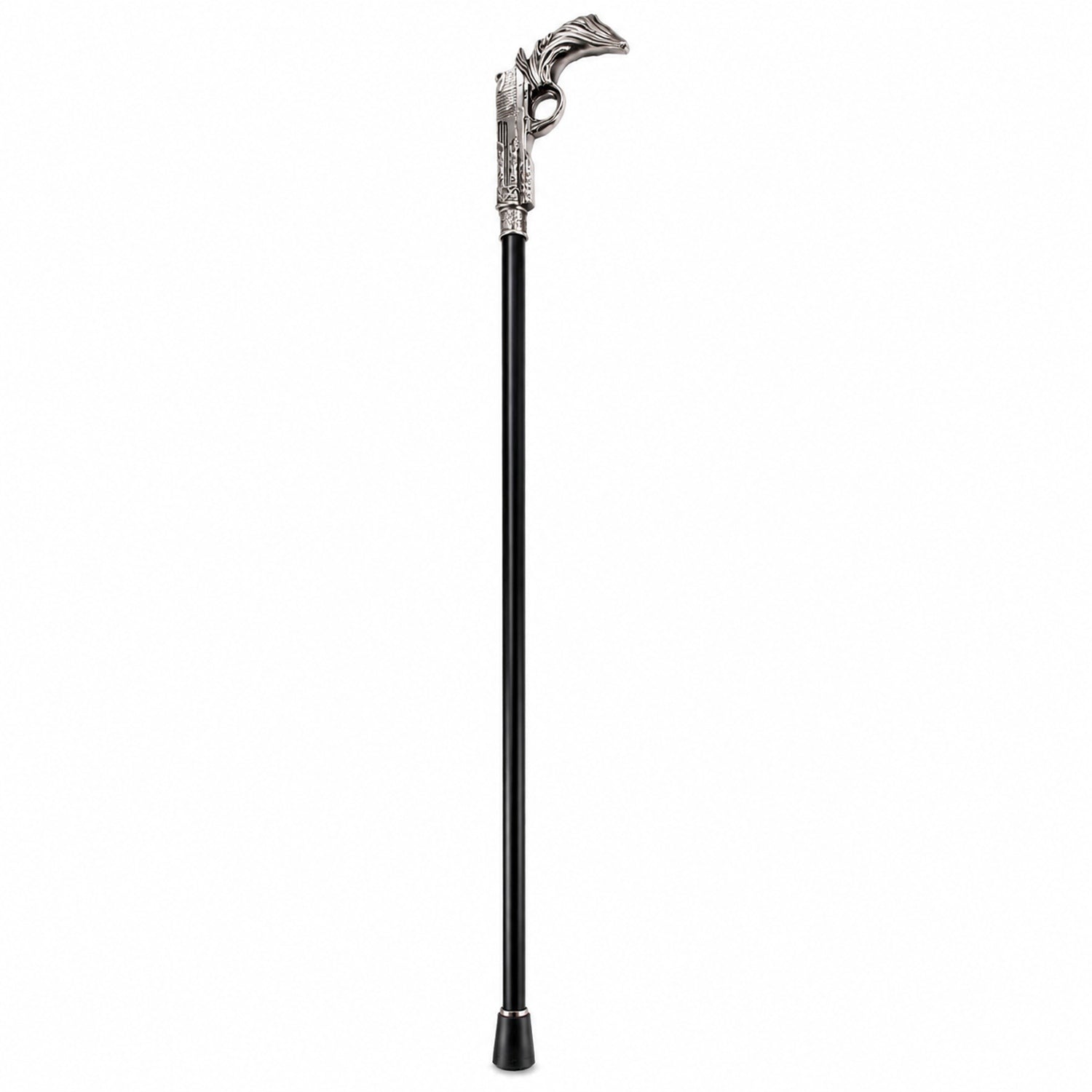 das-kost-mland-gehstock-metall-pistole-schwarz-silber-93cm image 1