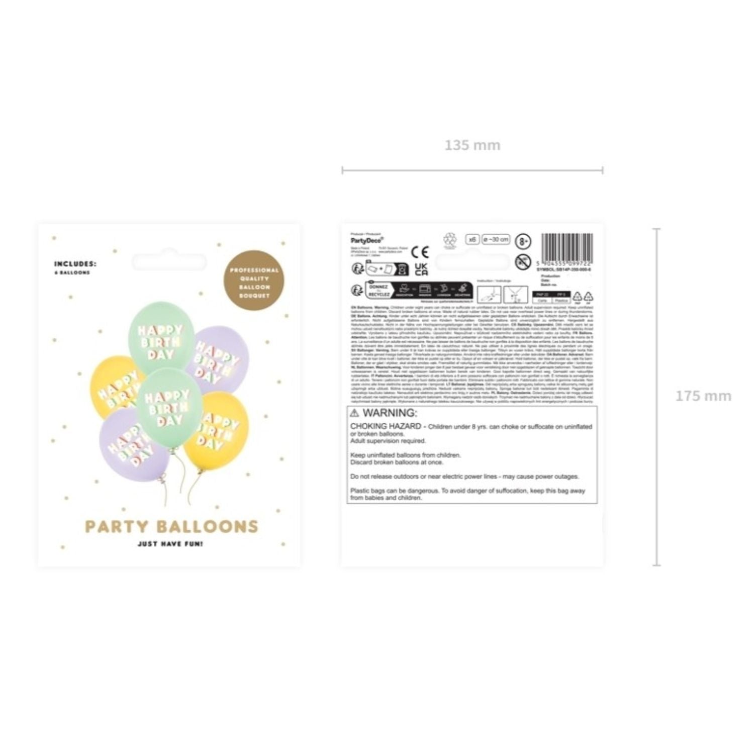 das-kost-mland-luftballons-happy-birthday-pastell-6-stk-30cm image 2