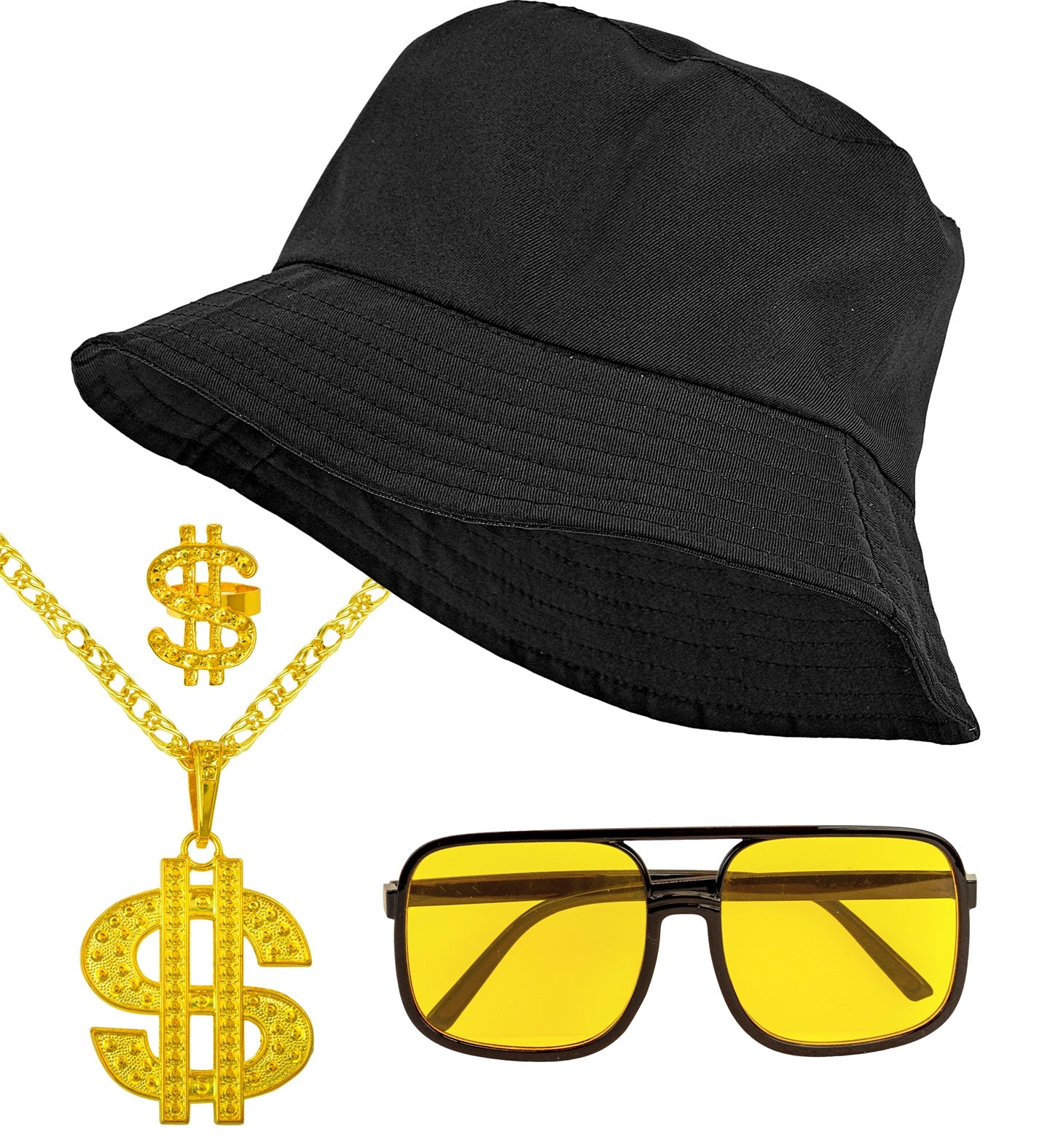 das-kost-mland-herren-90er-hip-hop-kost-mset-schwarz-gold image 1