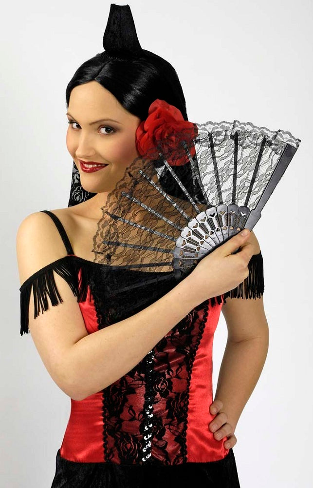 das-kost-mland-carmen-spanierin-kost-m-mantilla-damen-rot-schwarz image 3