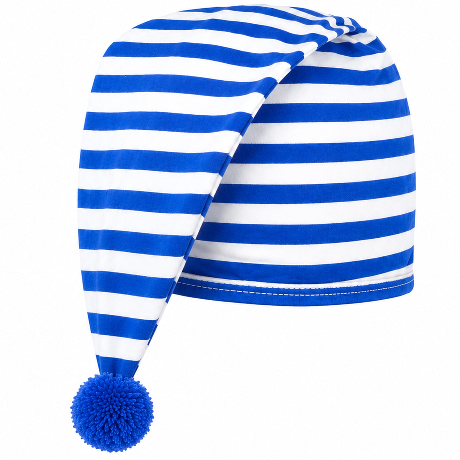 das-kost-mland-kinder-schlafm-tze-baumwolle-blau-wei-bommel image 2