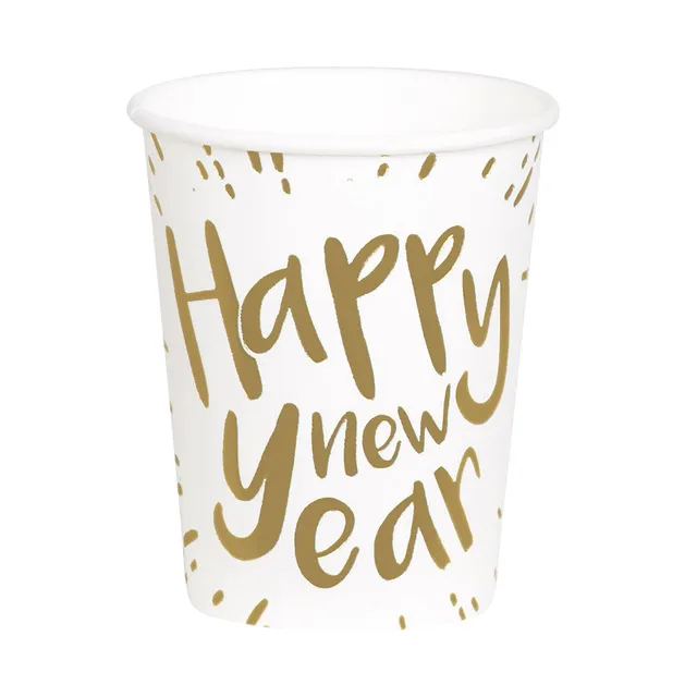 das-kost-mland-dekorationen-happy-new-year-becher-10-st-ck-210-ml-gold image 1