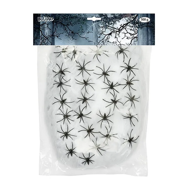das-kost-mland-spinnweben-wei-500g-25-spinnen-halloween image 1