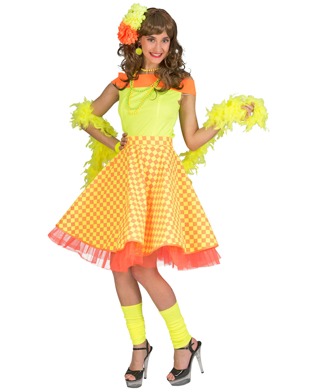 das-kost-mland-50er-jahre-tellerrock-damen-gelb-orange image 3