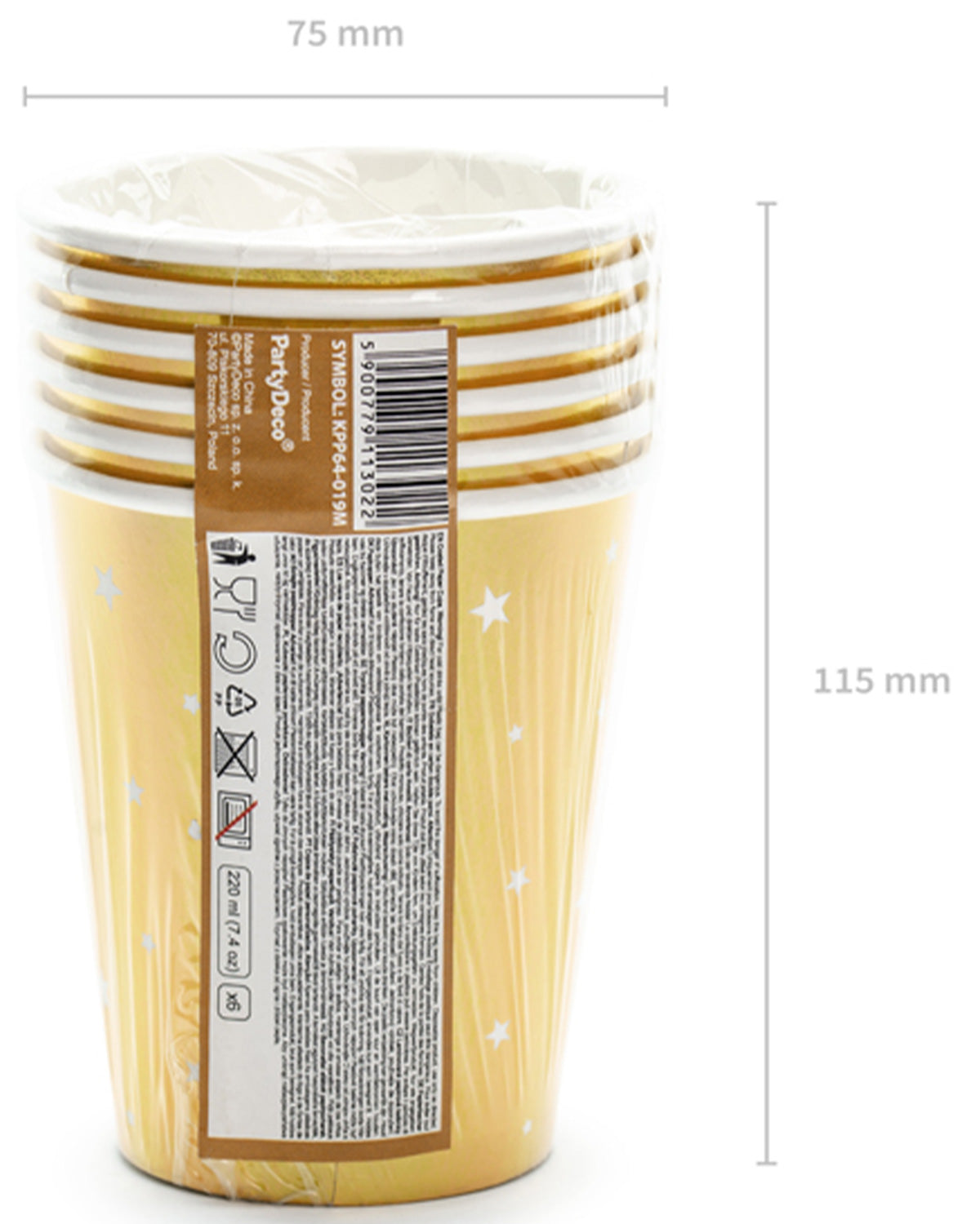 das-kost-mland-happy-new-year-pappbecher-gold-6x-220ml image 2
