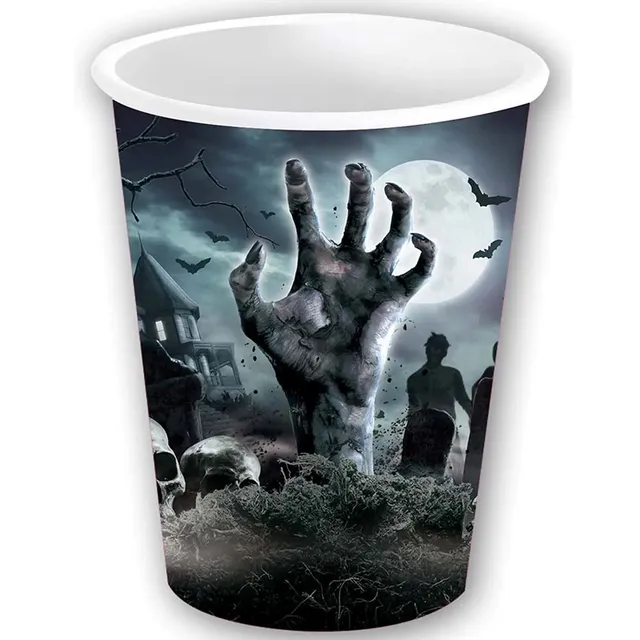 das-kost-mland-dekorationen-pappbecher-friedhof-240ml-6stk-halloween image 1