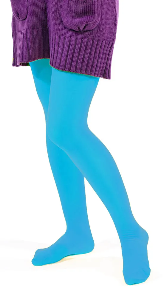 blickdichte-strumpfhose-kinder-t-rkis-fasching-accessoire image 1
