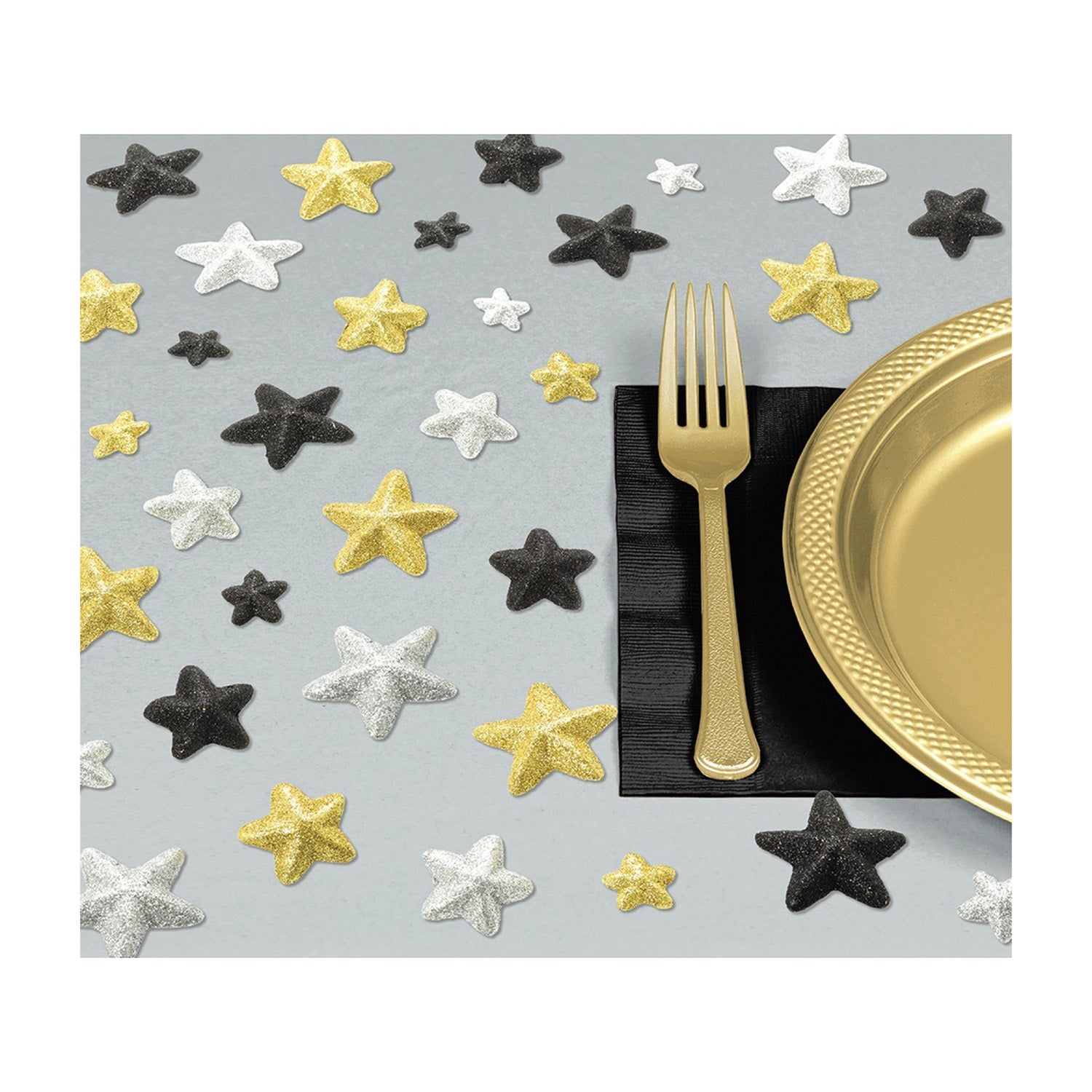 das-kost-mland-glitz-glam-streudeko-sterne-gold-schwarz-32-stk image 1