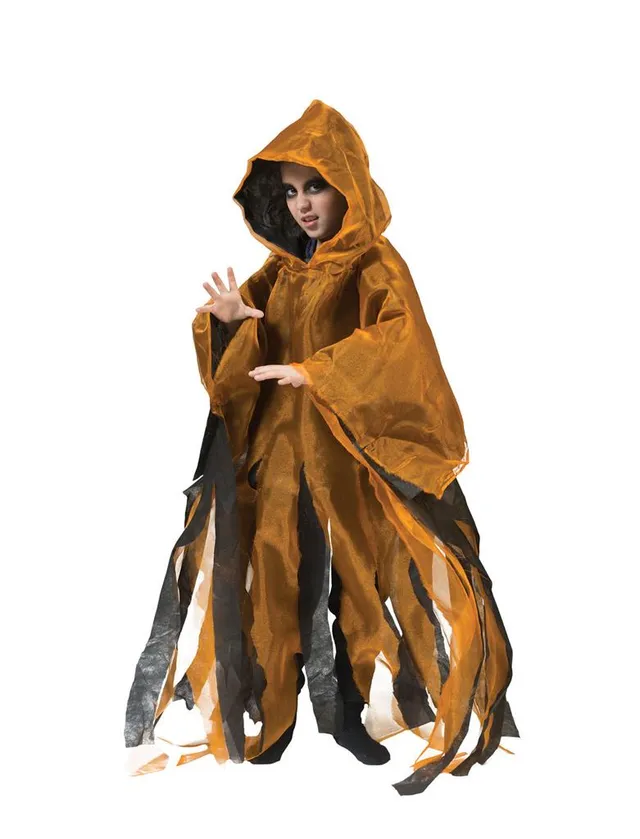 das-kost-mland-halloween-umhang-kapuze-kinder-orange image 1