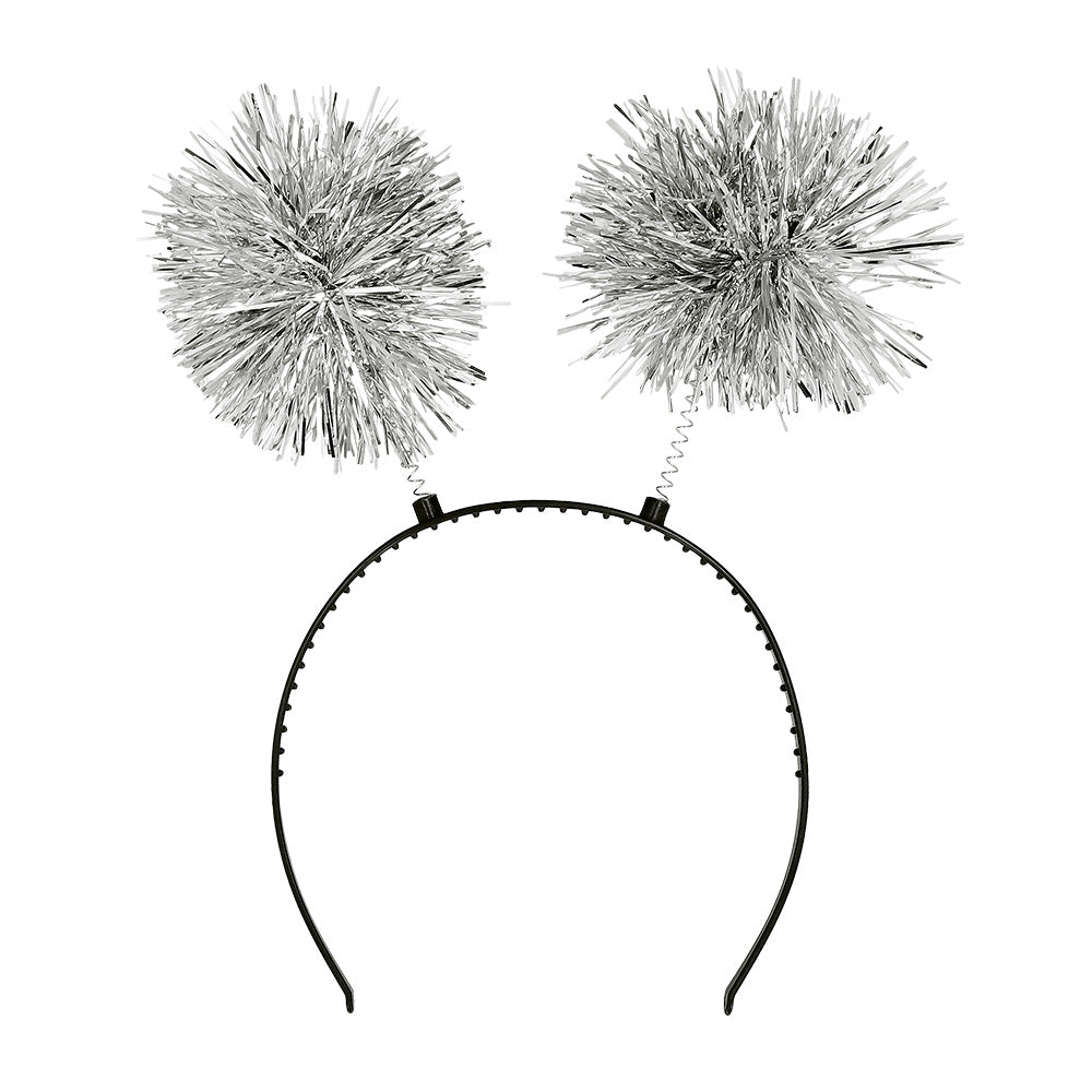 das-kost-mland-accessoires-glitzer-haarreif-silber-mit-pompons image 2