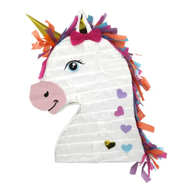 das-kost-mland-dekorationen-pinata-einhorn-kopf-wei-bunt-42cm image 1