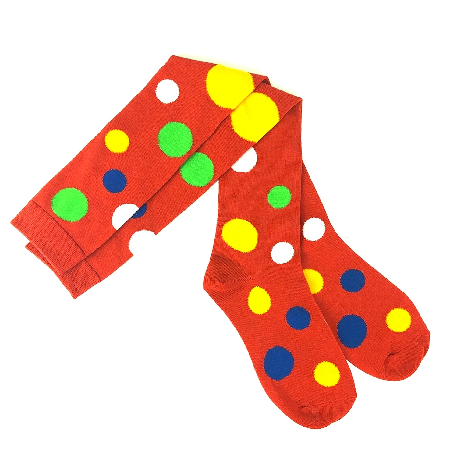 das-kost-mland-overknees-clown-kniestr-mpfe-polka-dot-rot-bunt image 4
