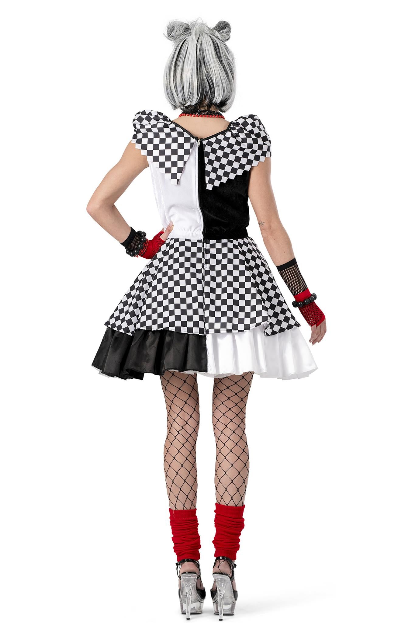das-kost-mland-damen-clown-kost-m-karierte-suzanna-kleid-gr-36-38 image 6