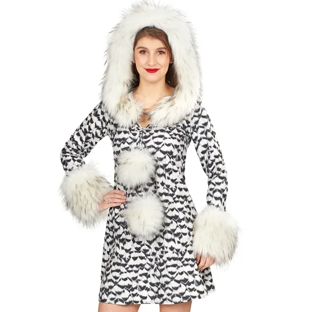 das-kost-mland-damen-schnee-eule-tierkost-m-kleid-wei-36-38 image 1