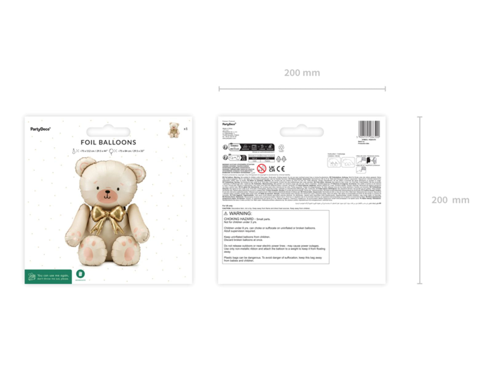 das-kost-mland-folienballon-teddyb-r-schleife-75x84-cm image 2
