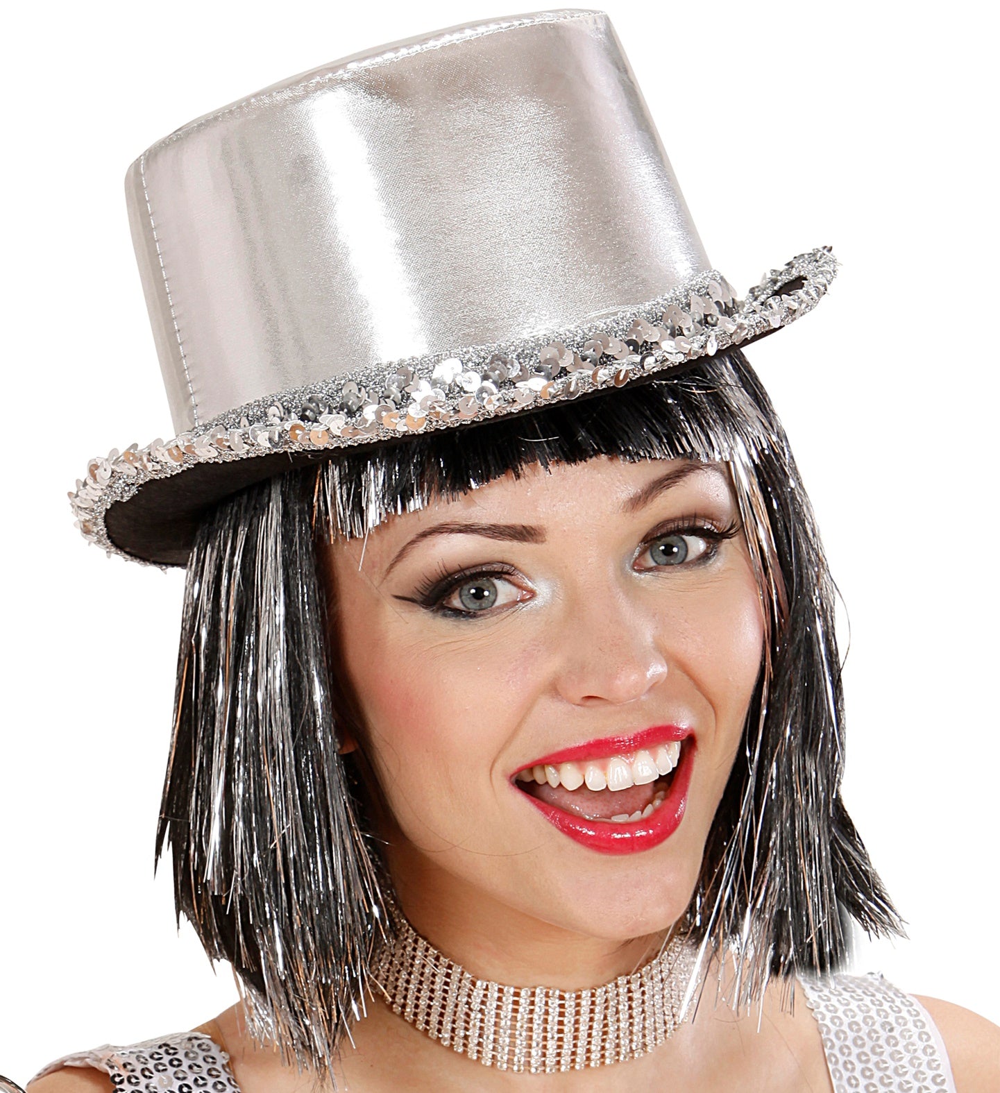 widmann-zylinder-showtime-pailletten-hut-silber-party image 3
