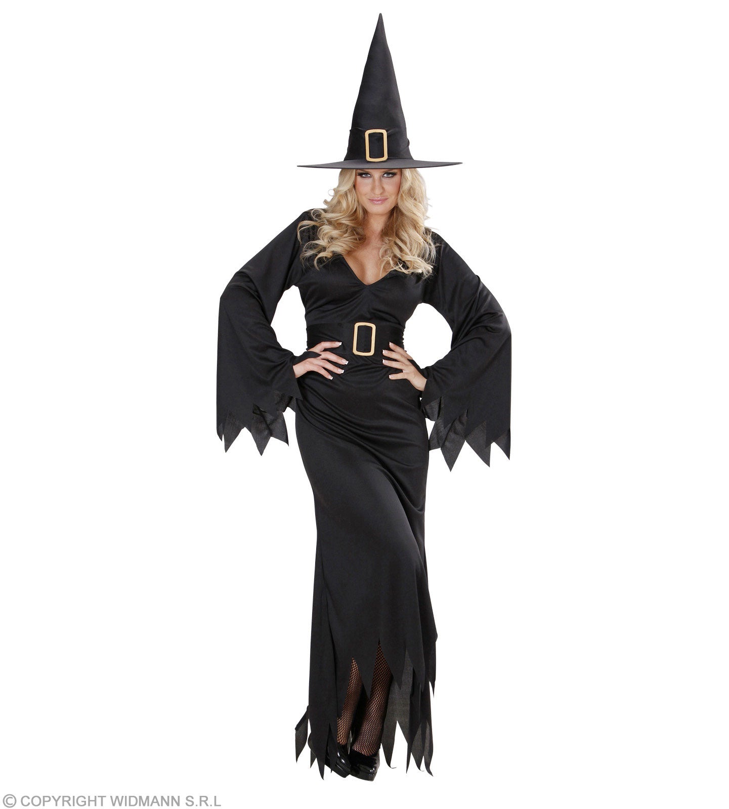 das-kost-mland-black-witch-hexenkost-m-damen-schwarz-kleid-hut image 1