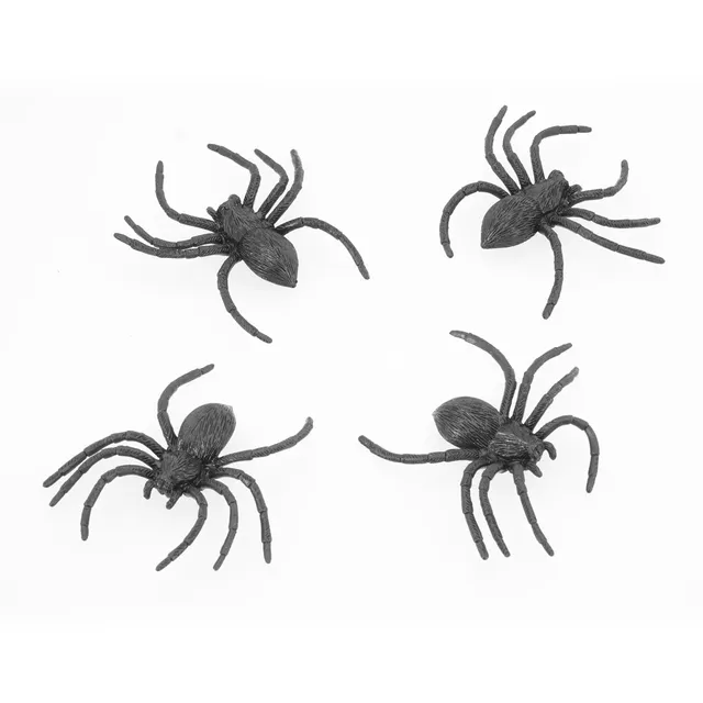 das-kost-mland-spinnen-halloween-deko-4er-set-9cm-schwarz image 1