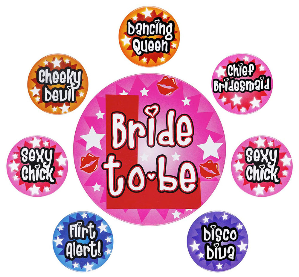 das-kost-mland-accessoires-bride-to-be-button-anstecker-set-8-tlg-bunt image 1