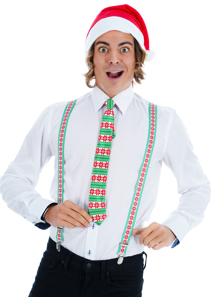 das-kost-mland-accessoires-weihnachts-set-ugly-3-tlg-hosentr-ger-krawatte image 1