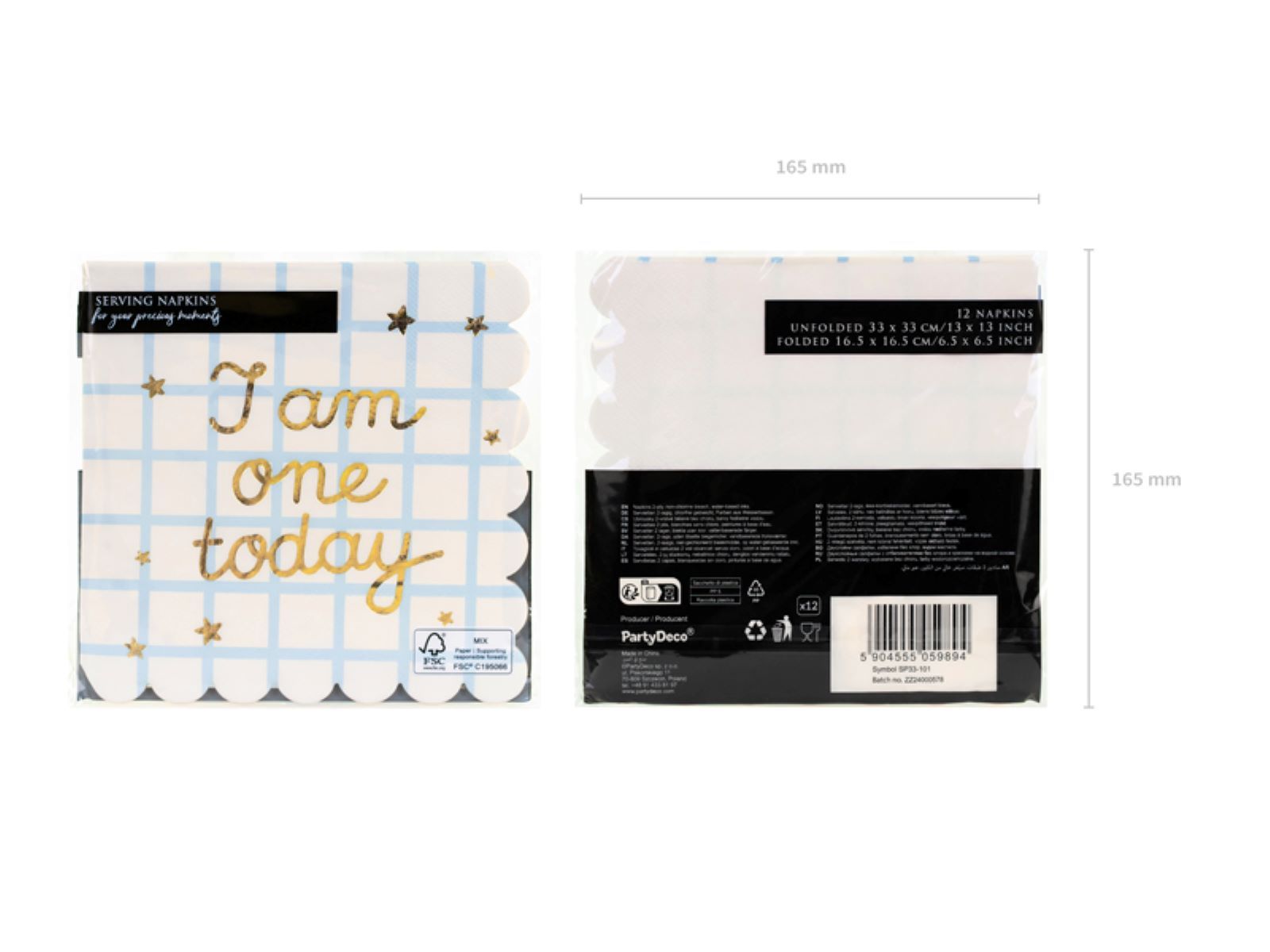 das-kost-mland-servietten-i-am-one-today-blau-12-stk-33x33cm image 4
