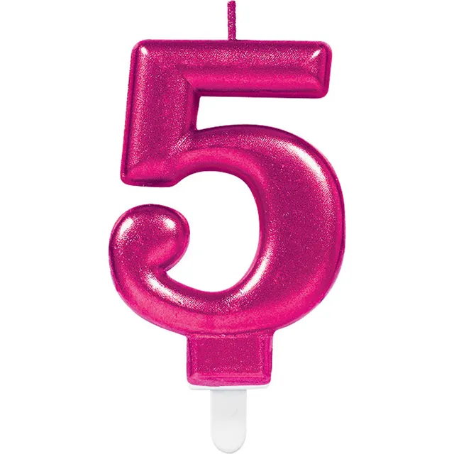 das-kost-mland-sparkling-celebrations-zahlenkerze-5-pink-9-3cm image 1