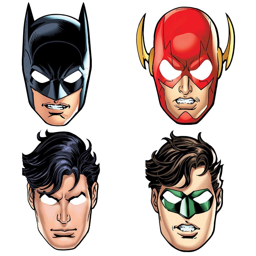 das-kost-mland-justice-league-maske-pappe-8-stk-bunt image 1
