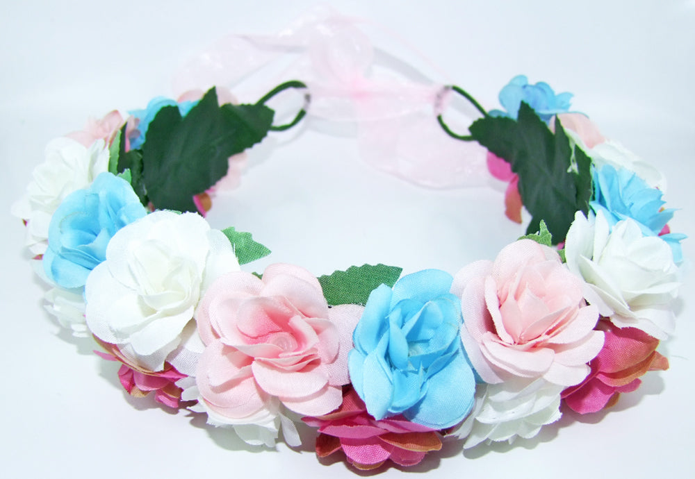 blumenkranz-zum-binden-haarkranz-rosen-haarschmuck-bunt image 2