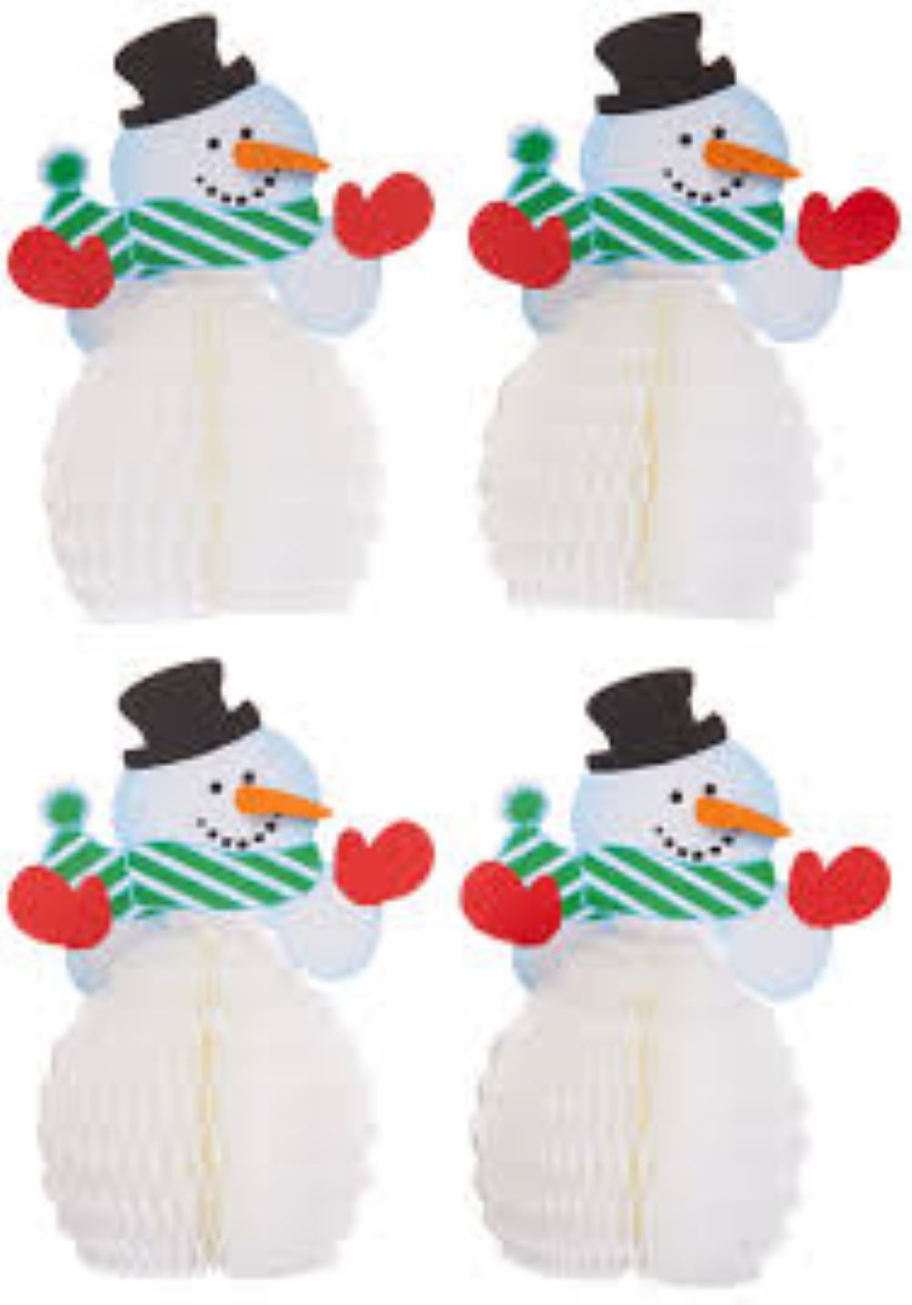 das-kost-mland-wabenball-schneemann-4stk-15cm image 1