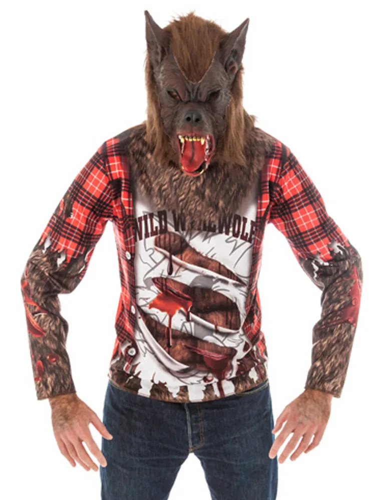 das-kost-mland-werwolf-kost-m-herren-2-tlg-shirt-maske image 1