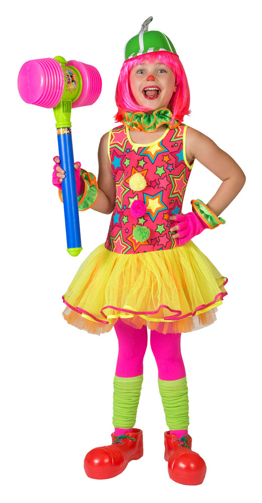 das-kost-mland-m-dchen-miley-clown-kost-m-116-neonbunt image 6