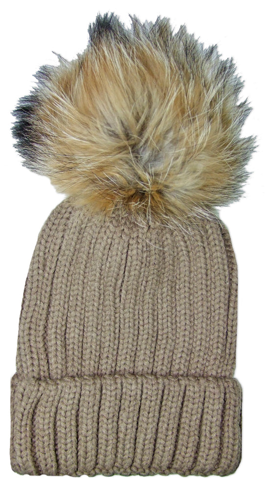 das-kost-mland-damen-beanie-strickm-tze-fellbommel-hellbraun image 1