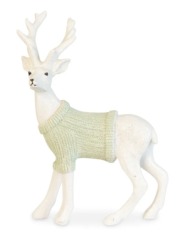 riffelmacher-deko-hirsch-figur-wei-gr-n-pullover-10x16cm image 1