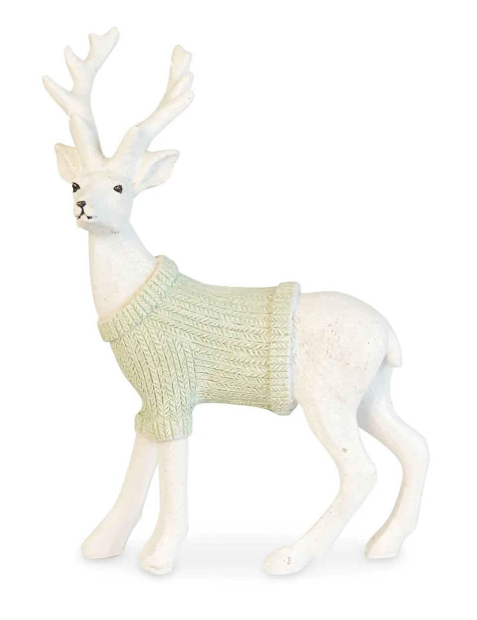 riffelmacher-deko-hirsch-figur-wei-gr-n-pullover-10x16cm image 1