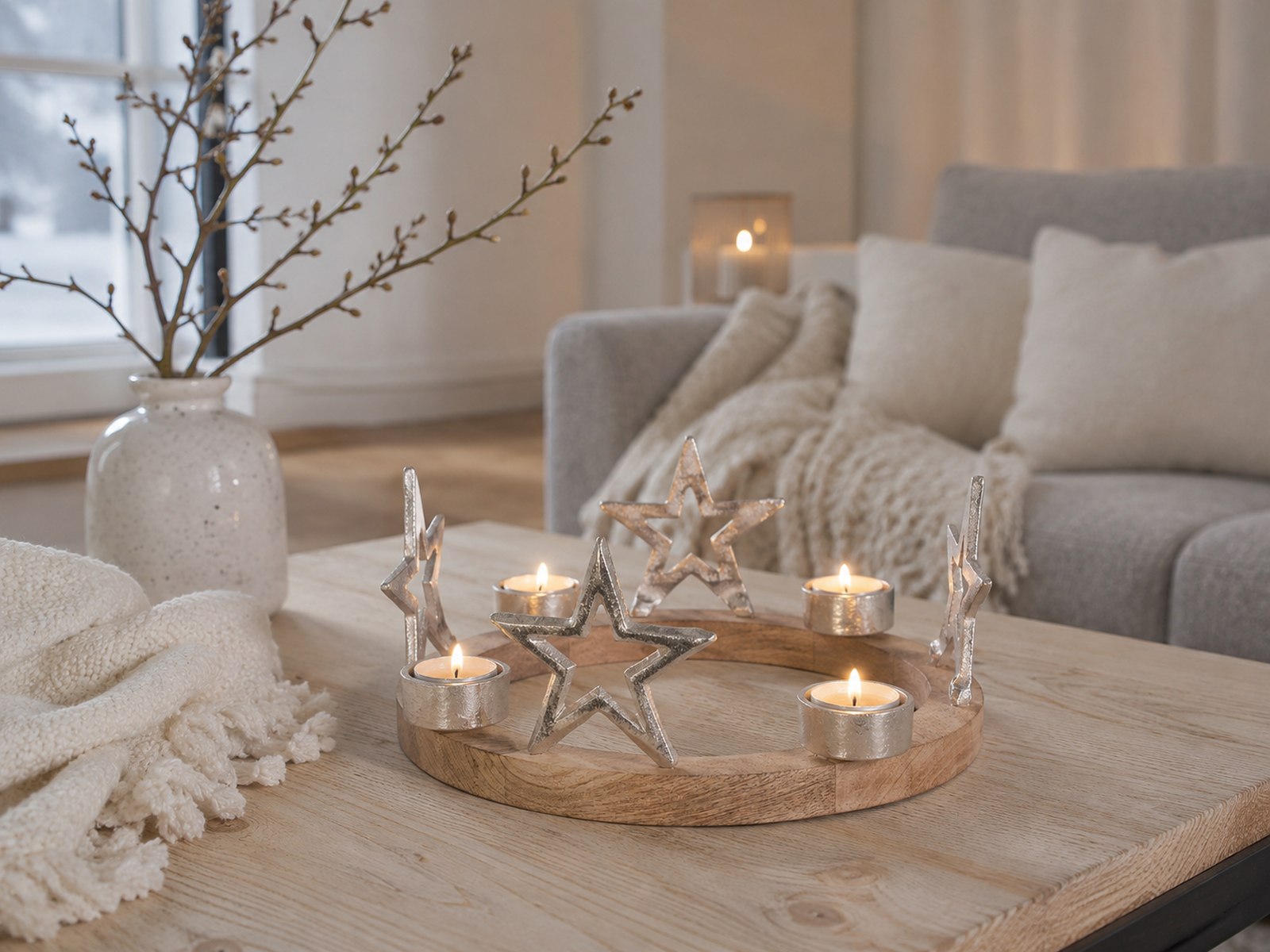 das-kost-mland-75219-adventskranz-holz-silber-25-cm image 5