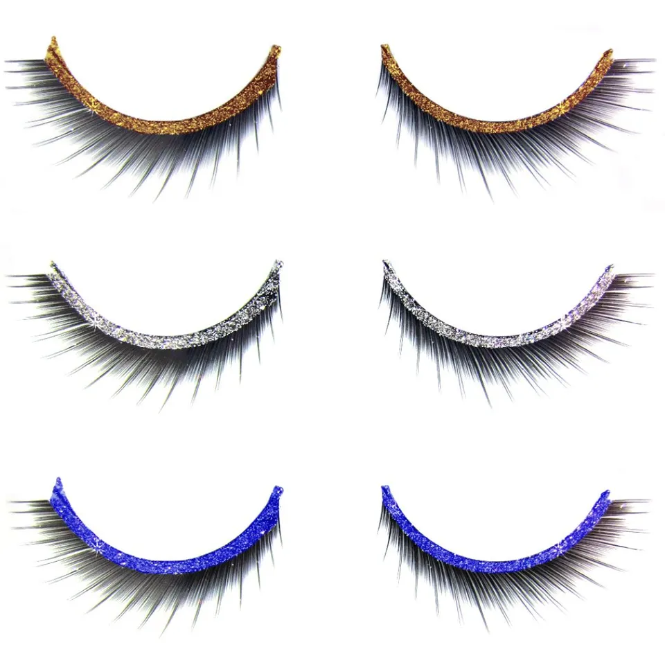 das-kost-mland-dekorationen-glitter-wimpern-silber-k-nstlich image 1