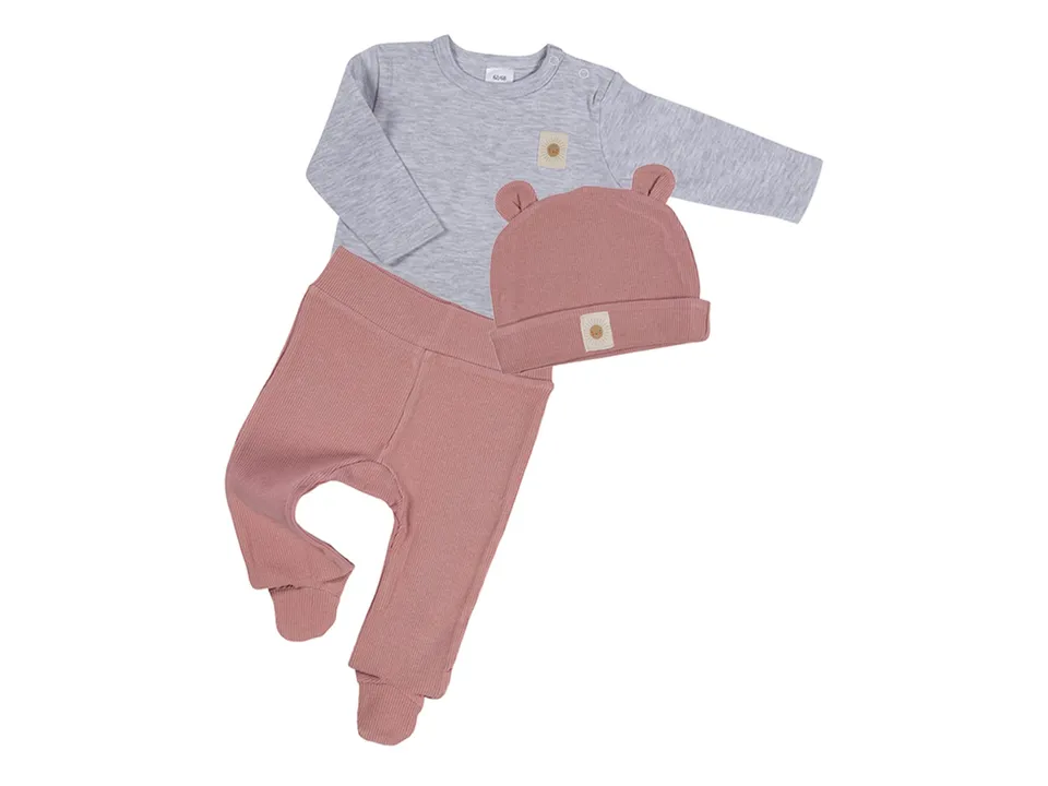 clinotest-nachwuchs-babykleidung-set-3tlg-rosa-baumwolle image 1