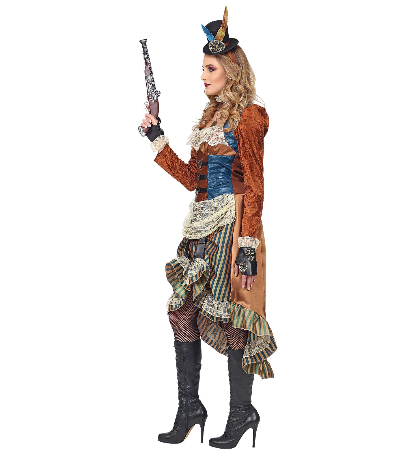 das-kost-mland-steampunk-lady-genevieve-kost-m-damen-braun-blau image 2
