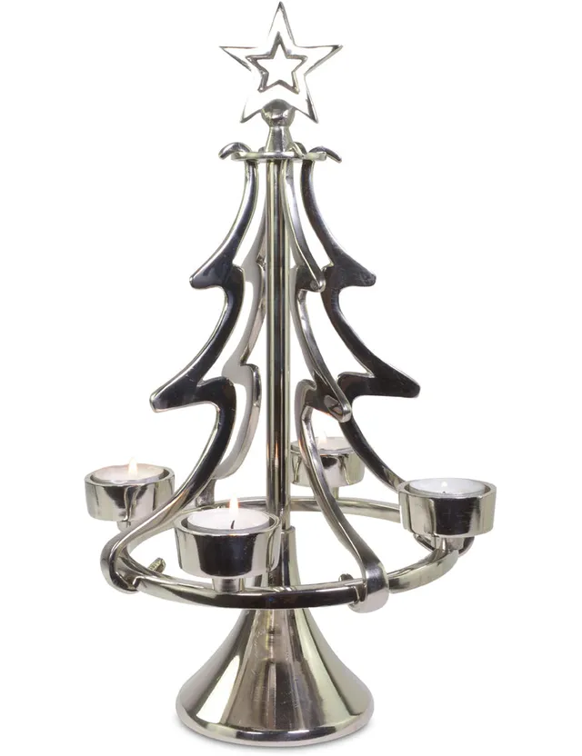riffelmacher-kerzenst-nder-weihnachtsbaum-silber-37-cm image 1