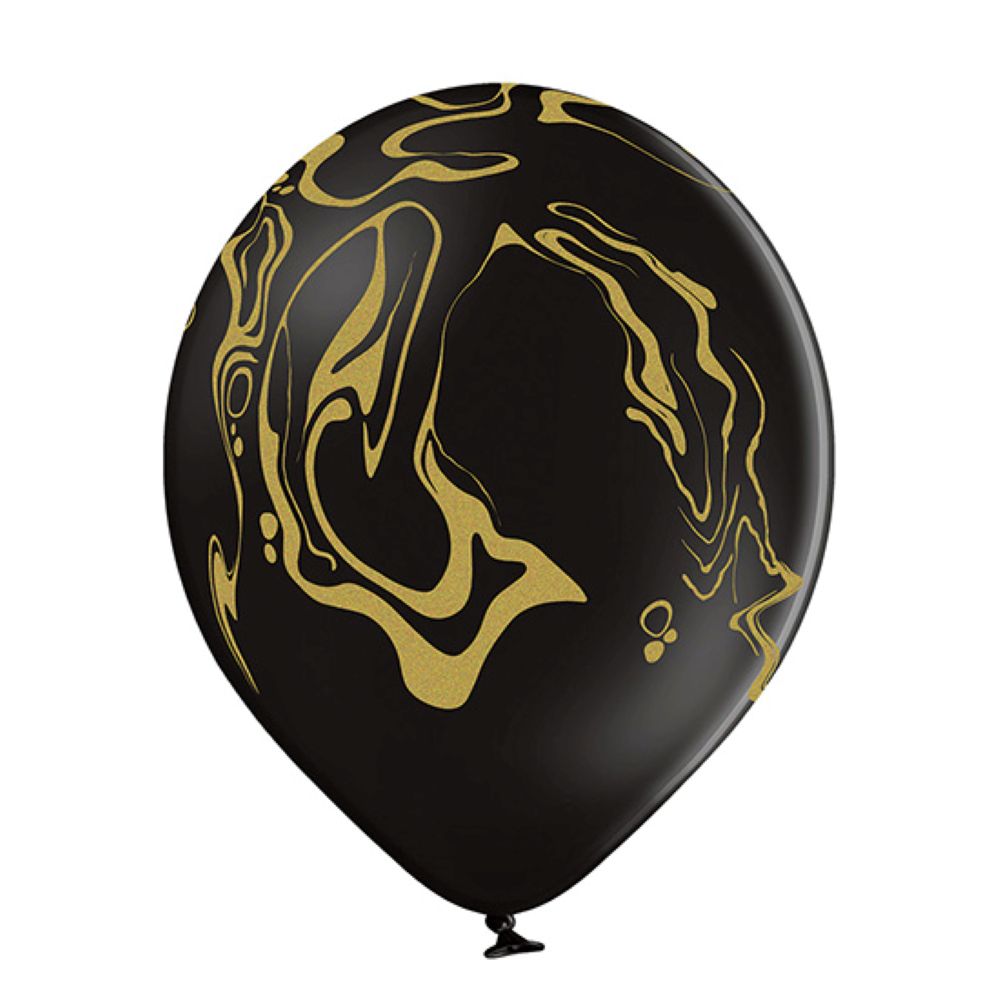 das-kost-mland-marble-luftballon-30cm-schwarz-wei-6-stk image 3