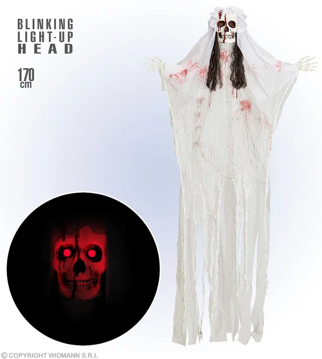 das-kost-mland-blutige-skelett-braut-h-ngefigur-170cm-led image 1