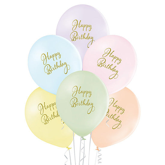 das-kost-mland-luftballon-happy-birthday-pastell-30cm-6-stk image 1
