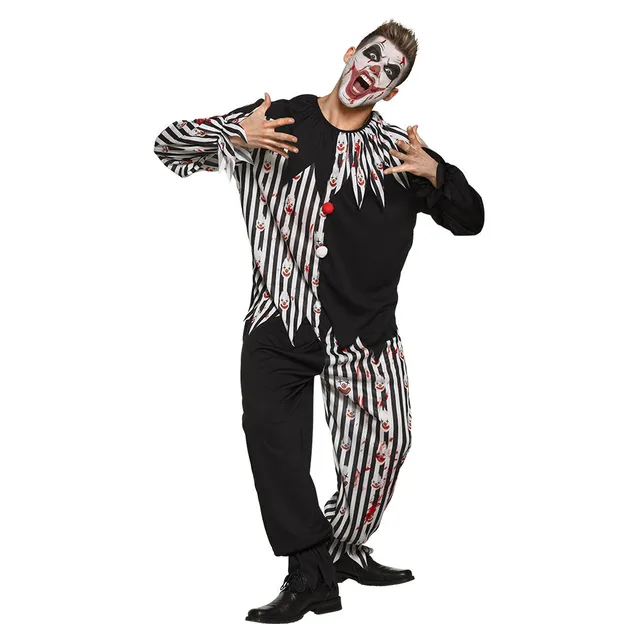 das-kost-mland-herren-bloody-clown-kost-m-overall-schwarz-wei-50-52 image 1
