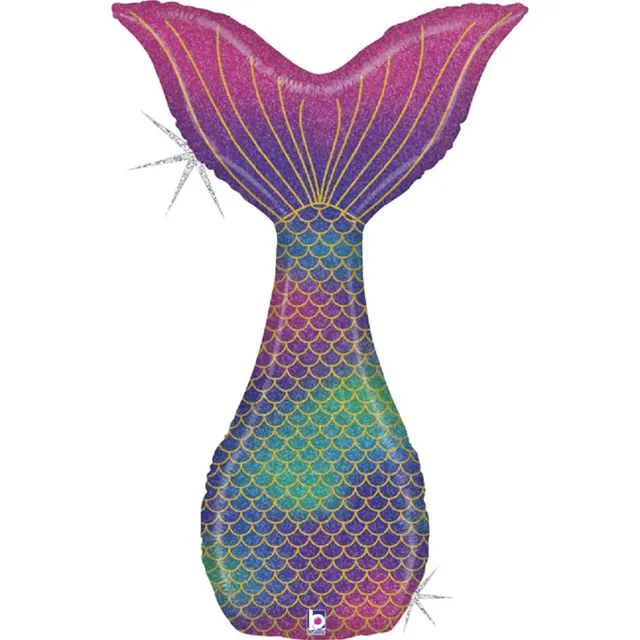 das-kost-mland-glitter-mermaid-tail-folienballon-117-cm-holo image 1