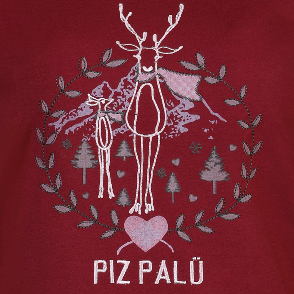piz-pal-gerach-010025-damen-langarmshirt-dunkelrot-hirsch-stickerei image 2