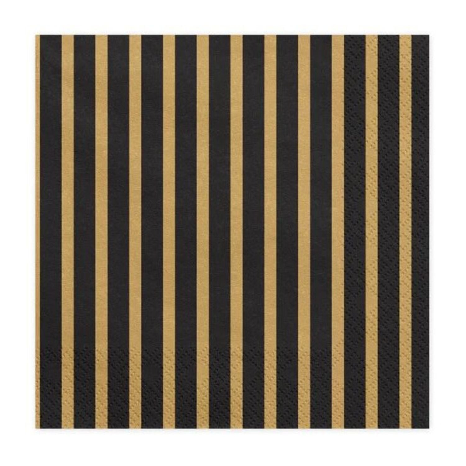 das-kost-mland-dekorationen-servietten-stripe-33x33cm-20stk-schwarz-gold image 1