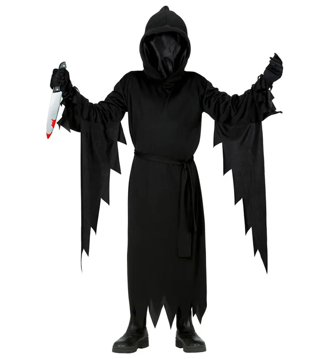 das-kost-mland-jungen-sensenmann-kinderkost-m-schwarz-mit-maske image 1