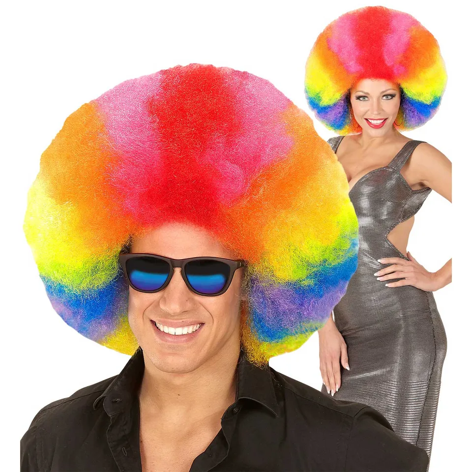 das-kost-mland-afro-per-cke-riesen-regenbogen-kunsthaar image 1